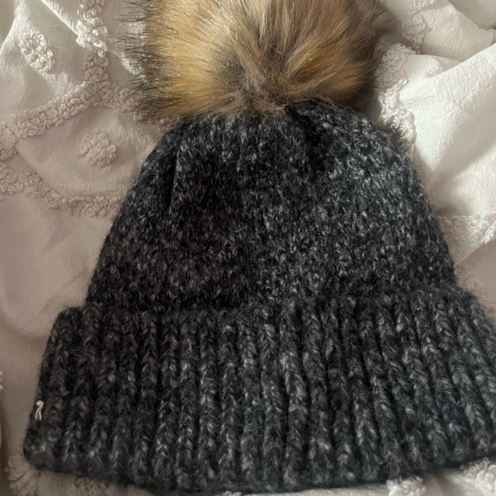 Cozy Gray Knit Pom-Pom Beanie for Kids
